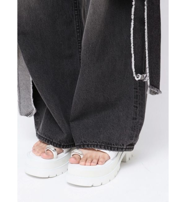 CALNAMUR「2WAY RIBBON DETAILS DENIM/2WAY リボンディティールデニム」|デニム|