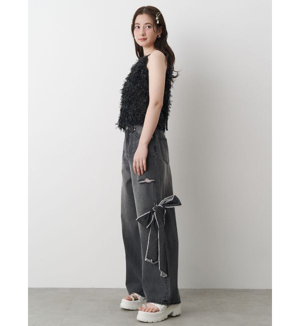 CALNAMUR「2WAY RIBBON DETAILS DENIM/2WAY リボンディティールデニム」|デニム|