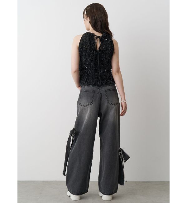 CALNAMUR「2WAY RIBBON DETAILS DENIM/2WAY リボンディティールデニム」|デニム|