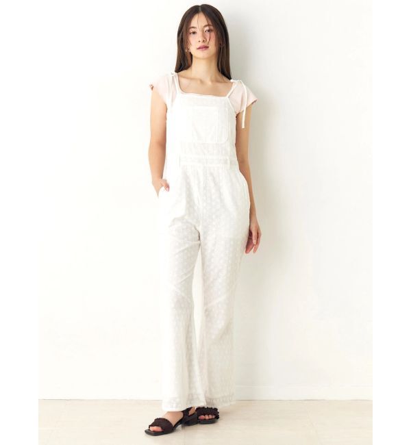CALNAMUR「コットン刺繍サロペット」|オールインワン|