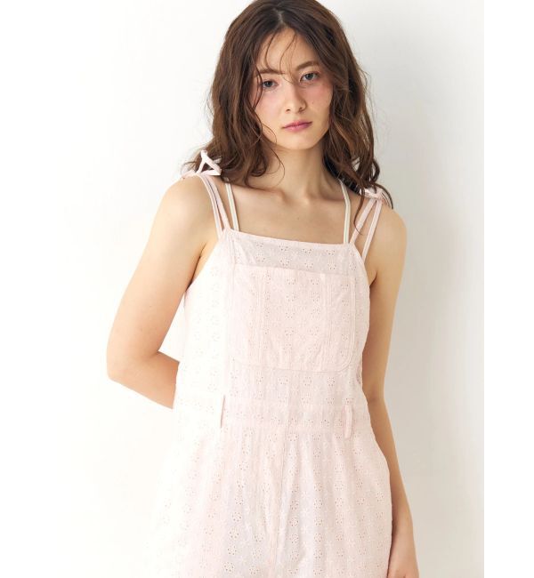CALNAMUR「コットン刺繍サロペット」|オールインワン|