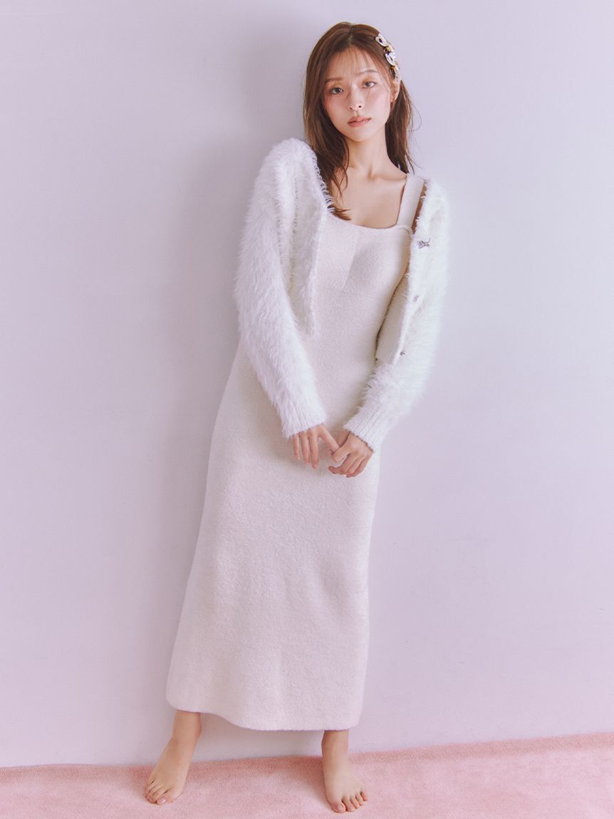 SNIDEL HOME「シャギーカーディガン&times;ワンピースセット」|ルームウェア|