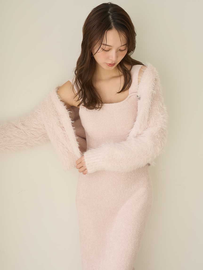 SNIDEL HOME「シャギーカーディガン&times;ワンピースセット」|ルームウェア|