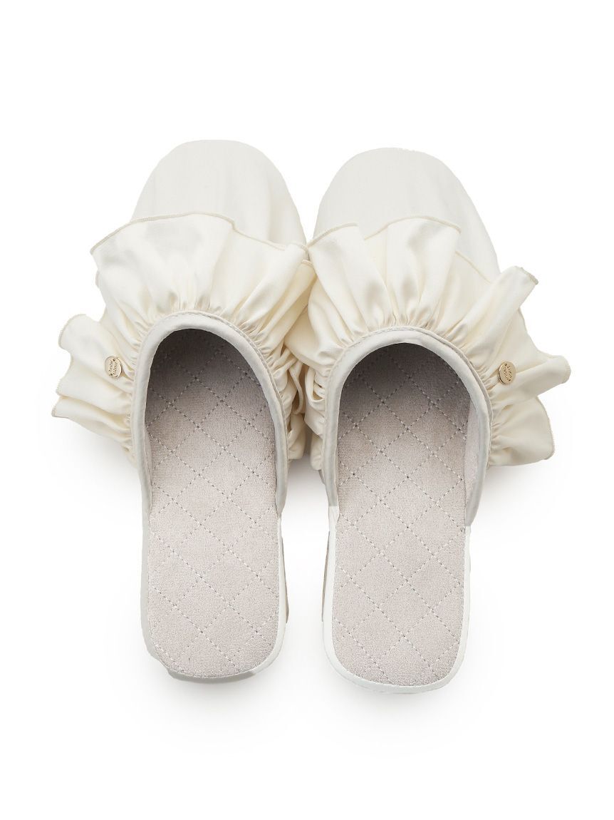 SNIDEL HOME「サテンフリルルームシューズ」|ルームシューズ|