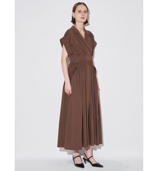 ELENDEEK「W COLLAR SHIRT OP」|ワンピース|ブラウン