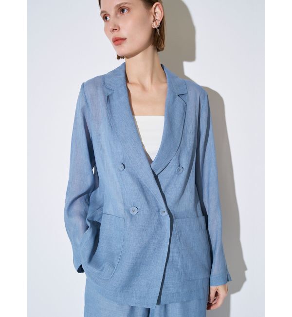 ELENDEEK「SHEER JK」|テーラードジャケット|ブルー