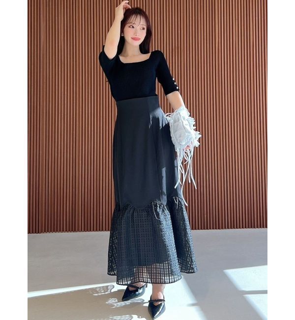 RESEXXY「スカラップ切替えフレアスカート」|スカート|