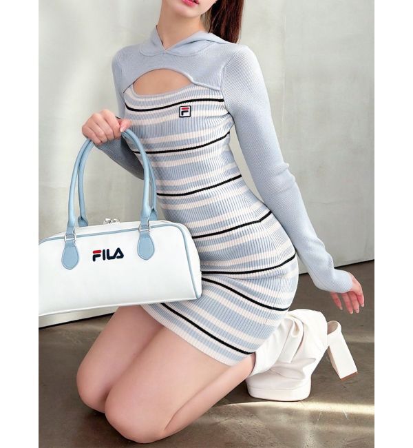 RESEXXY「【FILA】フーディミニニットワンピース」|ワンピース|ブルー