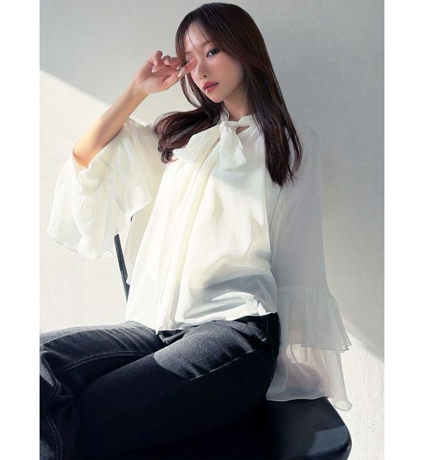 RESEXXY「ワイドスリーブラッフルボリュームブラウス」|シャツ・ブラウス|