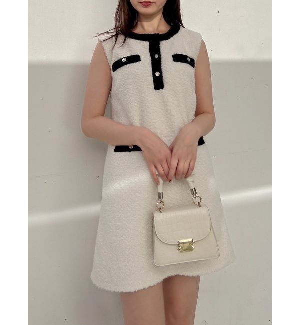 dazzlin「ボックスミニワンピース」|ワンピース|オフホワイト