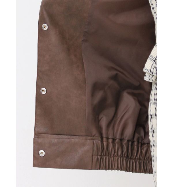 dazzlin「【SETUP】カフスリボンフェイクレザージャケット※セットアップ対応」|ブルゾン・スタジャン|