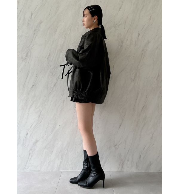 dazzlin「【SETUP】カフスリボンフェイクレザージャケット※セットアップ対応」|ブルゾン・スタジャン|