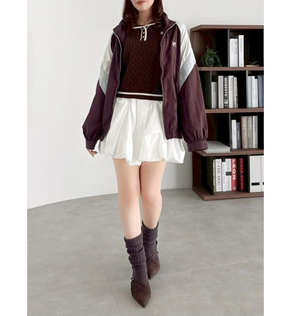 dazzlin「【FILA別注】バイカラースイッチングミドルブルゾン」|ブルゾン・スタジャン|