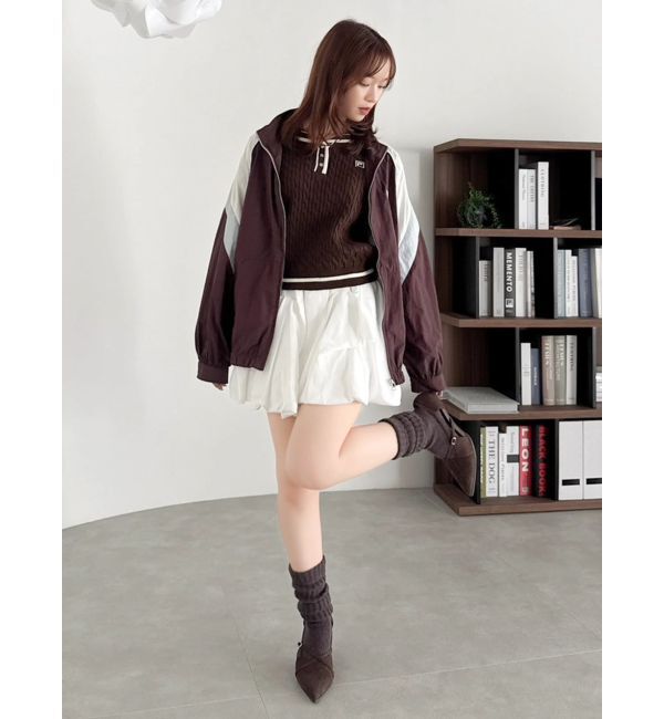 dazzlin「【FILA別注】バイカラースイッチングミドルブルゾン」|ブルゾン・スタジャン|