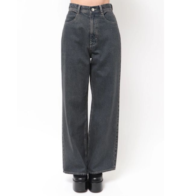 EMODA「ミッドワイドジャストウエストジーンズ」|デニム|