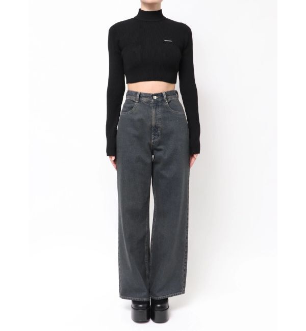 EMODA「ミッドワイドジャストウエストジーンズ」|デニム|