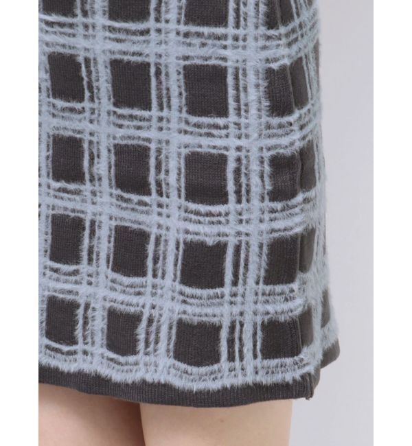 MERCURYDUO「チェックミニニットセットアップ」|ワンピース|