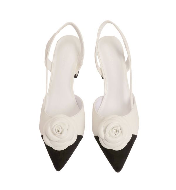 MERCURYDUO「バイカラーフラワーモチーフパンプス」|パンプス|