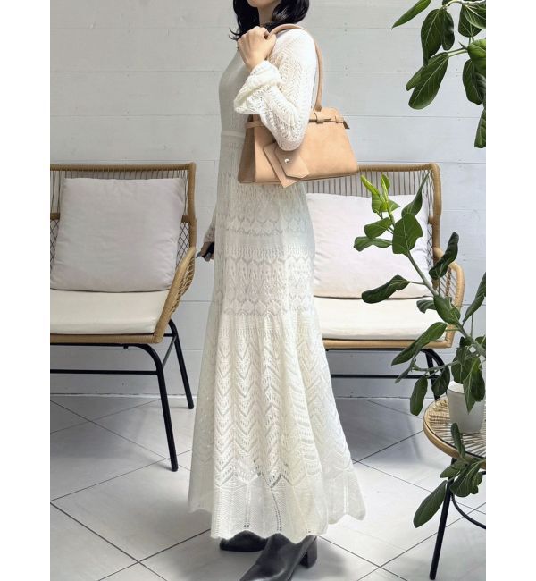 MERCURYDUO「モヘヤニットスカシアミワンピース」|ワンピース|