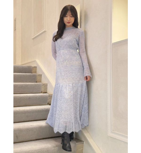 MERCURYDUO「モヘヤニットスカシアミワンピース」|ワンピース|