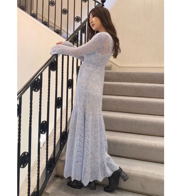 MERCURYDUO「モヘヤニットスカシアミワンピース」|ワンピース|