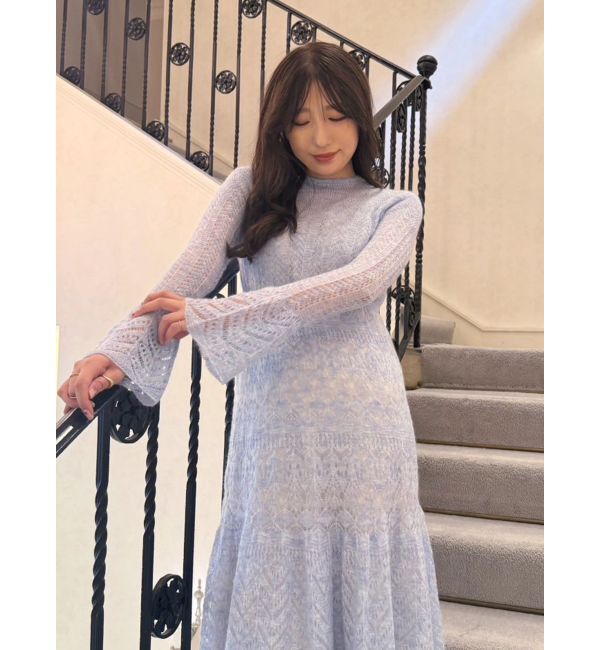 MERCURYDUO「モヘヤニットスカシアミワンピース」|ワンピース|