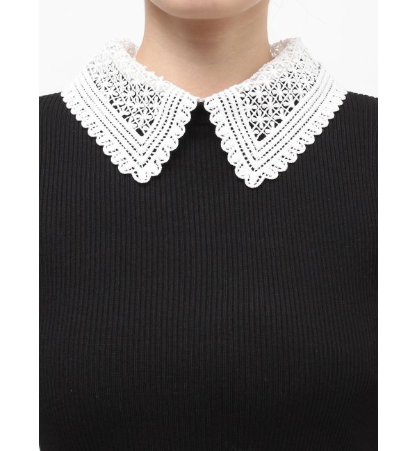 MERCURYDUO「レース襟ハーフスリーブニット」|ニット・セーター|