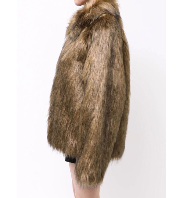 MURUA「フェイクファーラインジャガードコート」|ステンカラーコート|