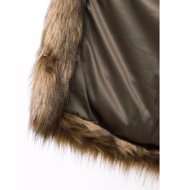 MURUA「フェイクファーラインジャガードコート」|ステンカラーコート|