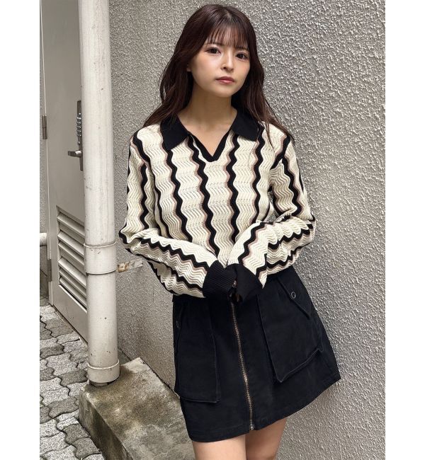 MURUA「ウェーブパターンリブニット」|ニット・セーター|