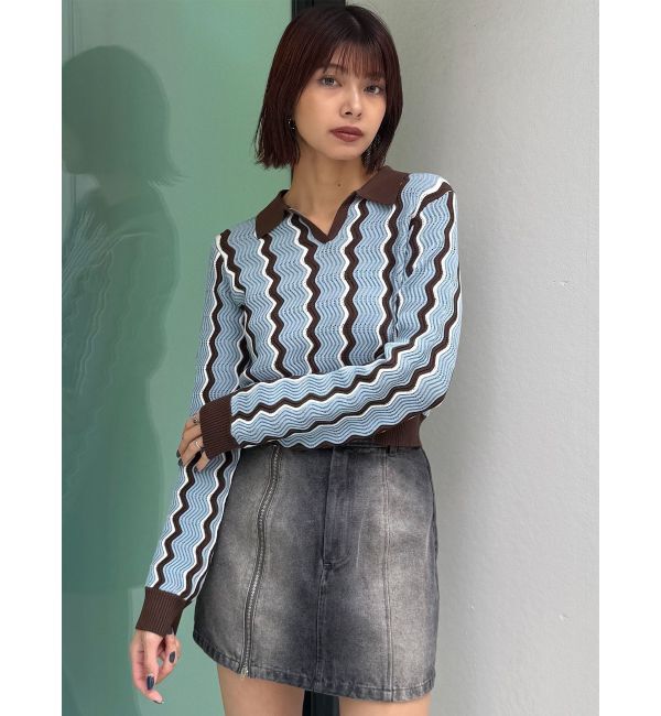 MURUA「ウェーブパターンリブニット」|ニット・セーター|