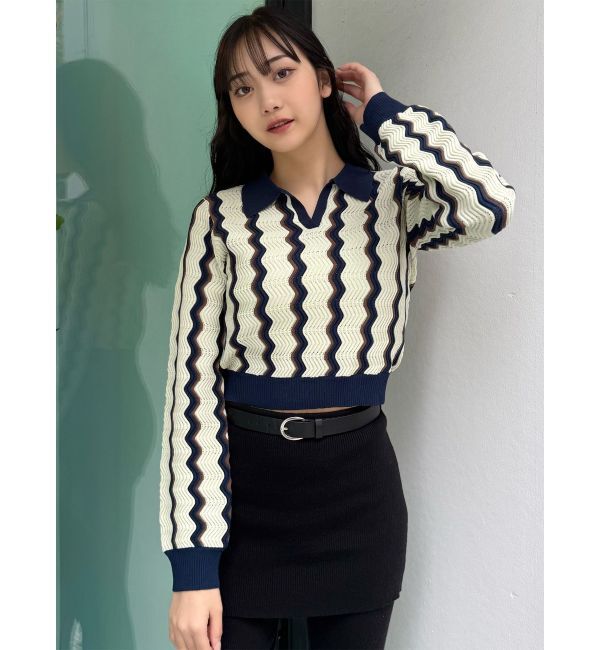 MURUA「ウェーブパターンリブニット」|ニット・セーター|