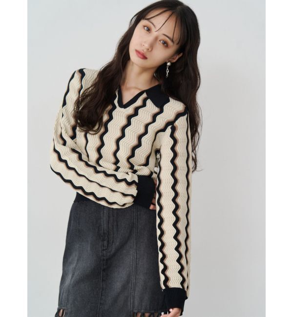 MURUA「ウェーブパターンリブニット」|ニット・セーター|