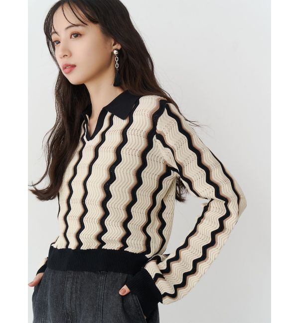 MURUA「ウェーブパターンリブニット」|ニット・セーター|