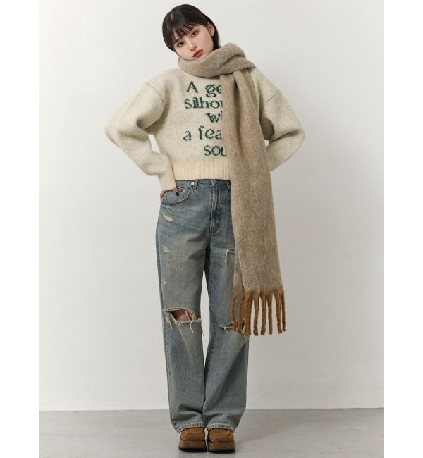 MURUA「MIXカラーフリンジマフラー」|マフラー|