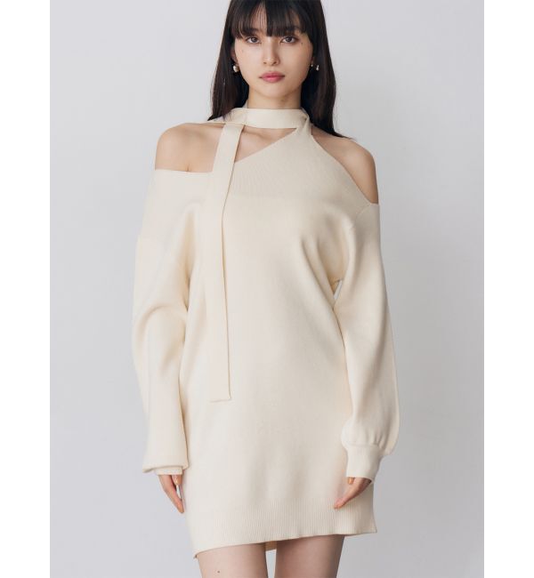 MURUA「アシメショルダーミニワンピース」|ワンピース|アイボリー