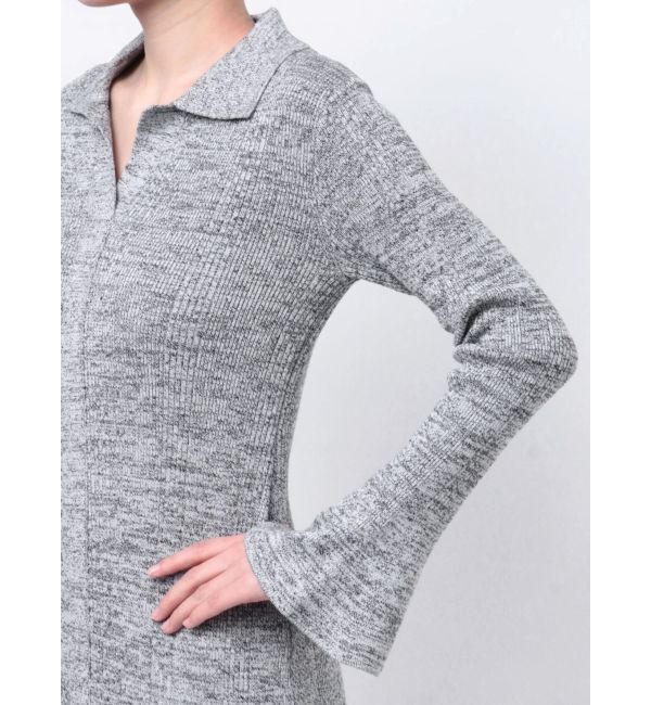 LAGUNAMOON「メランジフレアカフスニットワンピース」|ワンピース|