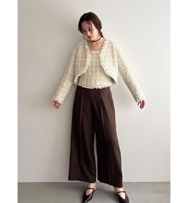 LAGUNAMOON「テープヤーンツイードキャミソール」|キャミソール|