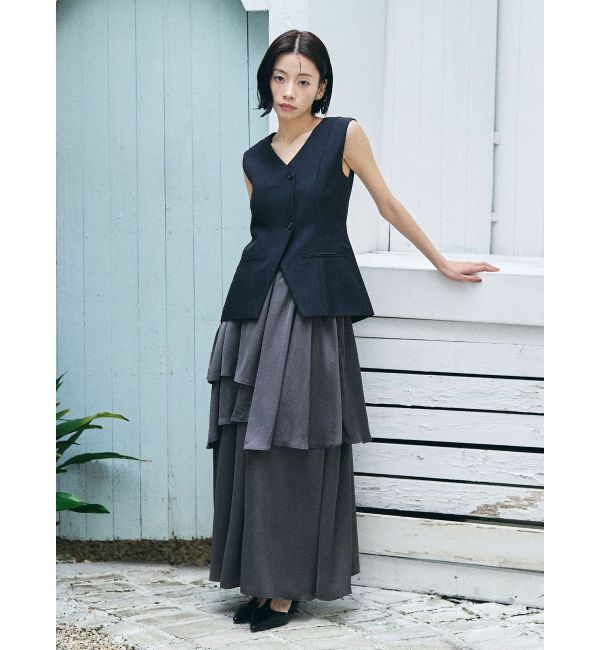 LAGUNAMOON「ティアードスカートドッキングベストワンピース」|ワンピース|