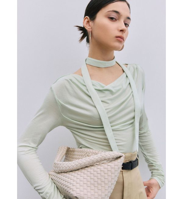 LAGUNAMOON「ドレープボウタイカットトップス」|Tシャツ・カットソー|