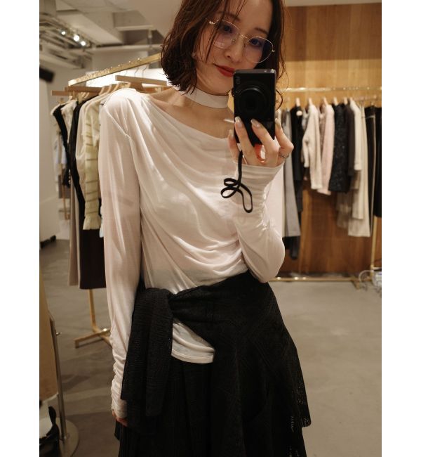 LAGUNAMOON「ドレープボウタイカットトップス」|Tシャツ・カットソー|