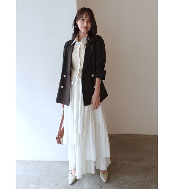 LAGUNAMOON「バイカラーボタンジャケット」|テーラードジャケット|