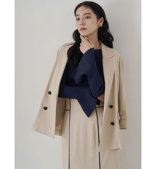 LAGUNAMOON「バイカラーボタンジャケット」|テーラードジャケット|
