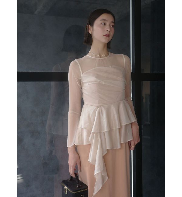 LAGUNAMOON「LADYアシンメトリーペプラムフリルドレス」|ドレス|