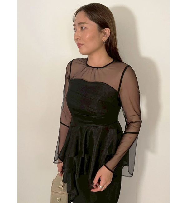 LAGUNAMOON「LADYアシンメトリーペプラムフリルドレス」|ドレス|