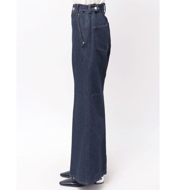 LAGUNAMOON「センタープレスワイドフレアデニムパンツ」|デニム|