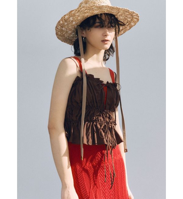 LAGUNAMOON「ギャザーペプラムキャミソール」|キャミソール|