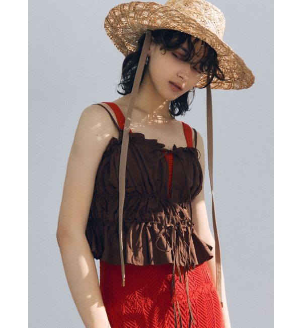 LAGUNAMOON「ギャザーペプラムキャミソール」|キャミソール|