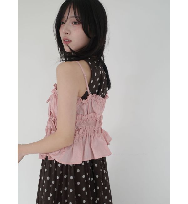 LAGUNAMOON「ギャザーペプラムキャミソール」|キャミソール|
