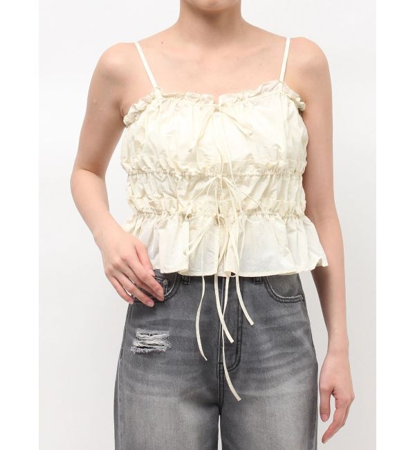 LAGUNAMOON「ギャザーペプラムキャミソール」|キャミソール|